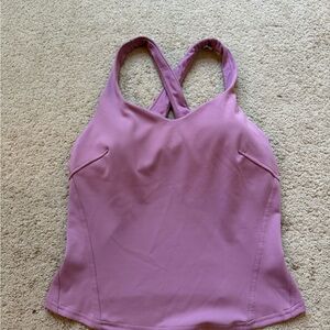 Lululemon Mauve Pink Criss Cross Back Tank with Built In Bra